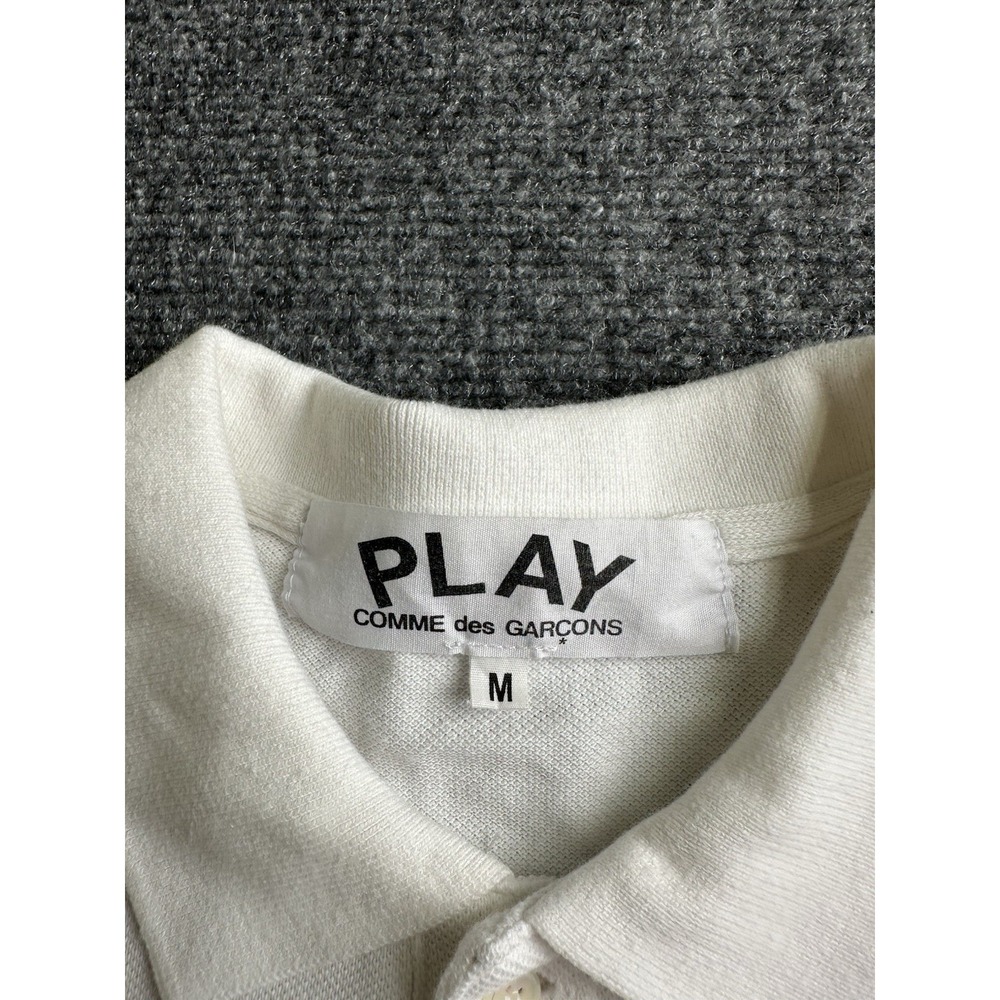 Womens Comme des Garcons PLAY Heart Logo Wool Polo Shirt Japan, Size M - Picture 3 of 7